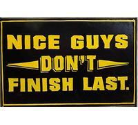 annekilly Vintage Nice Guys Don't Finish Last Metal Tin Sign Home Bar Kitchen Restaurant Wall Deocr Plaque Signs 12x8inch