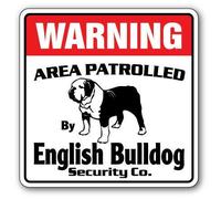 annekilly Vintage Tin Sign Warning English Bulldog Metal Poster Retro Art Wall Decoration for Home Club Cabin Garage Store Bar Cafe Farm 12" X 12"