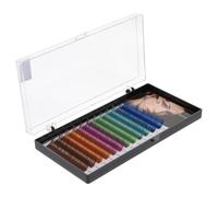 Anneome 1 Box Colored Eyelash Extensions Volume False Lashes Soft Lightweight Curl for Cosplay Festival Masquerade Party Daily Wear in Blue Green Purple Brown Shades