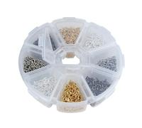 Anneome 1 Box Mixed Color Screw Eye Pegs Threaded Hooks Self-Tapping Screw Eye Bails Boxed for Jewelry Making Crafting Art Projects