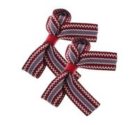 Anneome 1 Pair Mini Cute Bow Hair Clips Ethnic Inspired Striped Bow Barrettes for Women Easy to Use Hair Accessories for Securing Bangs and Enhancing Hairstyles