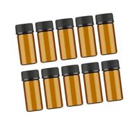 Anneome 10 Pcs Dark Brown Mini Glass Vial Bottles with Grain Cap and Hole Plug Leak Resistant Small Bottles for Essential Oils Chemistry Perfumes Portable Travel