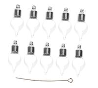 Anneome 10 pcs Mini Glass Pendant Bottles with Screw Caps Clear Refillable Perfume Containers for Essential Oils DIY Crafts Portable Transparent Empty Bottles for Women Gifts
