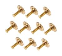 Anneome 10 Sets Screw Cap Secure Pin Backs Brooch Making Pins Name Tag Pin Badge Screw Pin Keeper Clasps Safety Bar Pins Safety Pins Badge Fixing Accessories Locking Pin Back Golden Metal