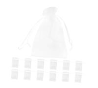 Anneome 100 Pcs White Organza Bags Drawstring Sheer Pouches for Weddings Parties Showers Birthdays Elegant Ventilated Mesh Multi Purpose Favor Bags for Jewelry