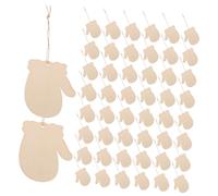 Anneome 100 Sets Wooden Christmas Mitten Cutouts with Twine Unfinished Blank Gloves Wood Slices for DIY Crafts Holiday Tree Hanging Ornaments Festive Rustic Decorations for Xmas Home