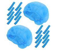 Anneome 100pcs Disposable Thickened Mesh Hair Nets with Elastic Band Non-woven Hygiene Hair Caps for Medical and Beauty Use Household Covers for Food Service and Salon Blue