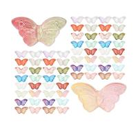 Anneome 100pcs Gradient Glass Butterfly Spacer Beads for DIY Jewelry Making Lampwork Loose Beads for Bracelets Necklaces Earrings Handcrafted Insect Charms for Craft Projects