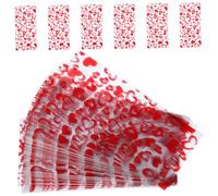 Anneome 100pcs Heart-shaped Candy Bags 12.5x27.5cm with Hollow Design for Valentine’s Day Sweet Packaging Cookie Treat Bags Bakery Biscuit Cellophane