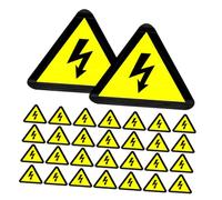 Anneome 100pcs High Voltage Warning Labels Yellow Triangle Electrical Hazard Safety Decals and Oil-resistant Adhesive Stickers for Factories Labs and Electrical Equipment