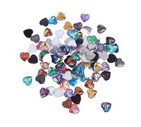 Anneome 100pcs Iridescent Heart-Shaped Resin Cabochons 12mm Mermaid Scale Flat Back for DIY Jewelry Making Assorted Colours for Bracelets Necklaces Scrapbooking