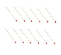 Anneome 100PCS Red Heart Wooden Sticks DIY Decorative Lollipops for Party Dessert Table Lovely Fake Lollipop Props for Cake Pops and Festive Decoration