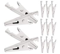 Anneome 100pcs Stainless Steel Alligator Clips with Wide Clip Mouth for Electrical Testing and Versatile Use, Mini Metal Crocodile Clamps with Sleek Silver Finish for Craft and Electrical