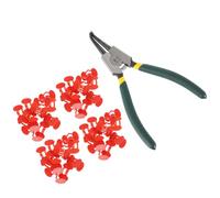 Anneome 101PCS Poultry Anti-pecking Eye Glasses Set with Alloy Steel Pliers for Chickens and Pheasants Pinless Peepers Protect Against Pecking Without Affecting Feeding Movement