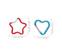 Anneome 10pcs Aluminum Star Heart Shaped Carabiner Keychain Clips Cute Metal Locking Hooks for Bags Backpacks DIY Jewelry Phone Chains Multipurpose Snap Hooks in Silver Black Red Green