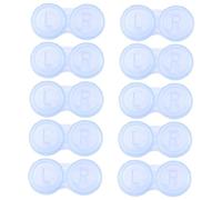 Anneome 10Pcs Blue Double Frame Plastic Lens Cases Durable Watertight Travel Storage Containers for Home Office Students with Left Right Markings