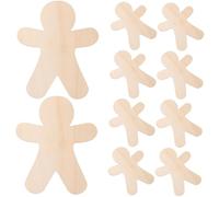 Anneome 10pcs DIY Wooden Gingerbread Man Cutouts for Christmas Crafts Unfinished Blank Wood Slices with Smooth Surface for Painting and Decoration Xmas Tree Ornaments and Holiday Party