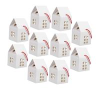 Anneome 10pcs House-shaped Paper Boxes Multi-function Candy Treat Packaging Bags with Handle for Party Favors Small Presents and Festive Decorations
