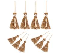 Anneome 10pcs Lightweight Broom Hair Clips Mini Hairpins for Women Handmade Halloween Cosplay Barrettes Versatile Witch Broom Hair Accessories for Party Daily Styling Office School