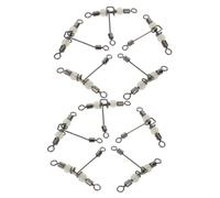 Anneome 10pcs Luminous Fishing Swivels with -shaped Connectors Copper Figure-eight Rotating Line Connectors for Smooth Casting Sea and Boat Fishing Tackle