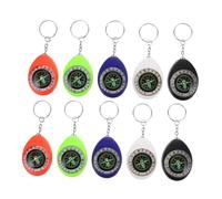 Anneome 10pcs Mini Keychain Compass Portable Pocket Sized Compass Pendant for Outdoor Activities Hiking Camping and Classroom Rewards
