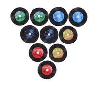 Anneome 10pcs Vintage Vinyl Record Wall Stickers Reusable Music Party Decorations Retro Style Wall Decals for Living Bar Restaurant Home Decor