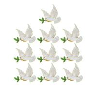 Anneome 10pcs White Dove Brooch Pin with Stable Quality and Fade Resistant Zinc Alloy Material, Elegant and Sophisticated Design Animal Lapel Pin for Business Meetings and Presents