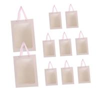 Anneome 10pcs Window Paper Tote Bags with Handles for Flower Packaging Elegant Transparent Floral Shopping Bags for Valentines Day Weddings Birthdays Party Gift Packaging