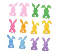 Anneome 12 Pcs Easter Bunny Iron Patches Medium Embroidered Rabbit Fabric Appliques for Bags Clothes DIY Craft Kit Party Travel Accessories