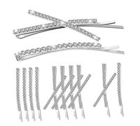 Anneome 12pcs Bridal Rhinestone Hair Clips Sparkling Crystal Hairpins for Women Wedding Prom Hair Jewelry Secure Non Slip Stylish Silver Side Accessories