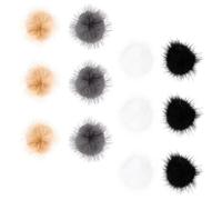 Anneome 12pcs Fluffy Pom Pom Nail Accessories Removable Decorative Balls for Nail Art Design Soft Faux Fur Adornments in Black Grey White Beige for Fashionable Technician Use