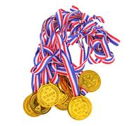 Anneome 12Pcs Plastic Sports Medals for Awards Design Competition Prizes for School Sports Day Party Games Talent Shows and Halloween Costume Contests