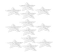 Anneome 12pcs Silver Sequin Star Embroidered Patches for Clothing Decoration DIY Five Pointed Star Appliques for Jackets Hats Shoes Backpacks Easy Sew Sparkling Embellishments