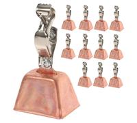 Anneome 12pcs Stainless Steel Fishing Rod Bells for Night Sea Fishing Audible Bite Alert Alarms with Strong Grip Easy Installation Sound Indicators for Ice