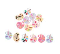 Anneome 14pcs Mini Flat Back Resin Paint Tray Charms Bright Cartoon Pendants for Jewelry Making Hair Clips Phone Case DIY Craft Accessories