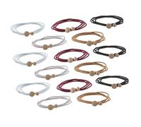 Anneome 15 Pcs No Damage Elastic Hair Ties for Women Gentle Stretchy Ponytail Holders Boho Bracelet Hair Bands for Daily Sports Travel with Metal Buckle in Blue Black Wine Gray Khaki