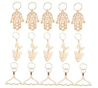 Anneome 15Pcs Braiding Hair Rings Braid Jewelry Accessories with Dolphin Tail Butterfly Leopard Hollow for Women Easy to Use Decorative Hair Pendants Gift
