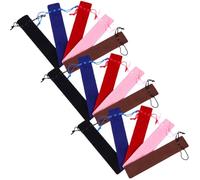 Anneome 15pcs Drawstring Pen Pouches Set Thickened Double-Sided Velvet Scratch-Proof Single Pen Bags Portable Covers for Packaging in Black Red Coffee Blue Pink