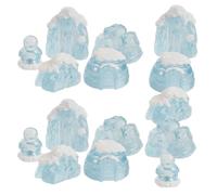 Anneome 15pcs Miniature Resin Penguin Figurines Set with Iceberg and Snow House Decorations Realistic Winter Animal Models for Cake Toppers Aquarium Ornaments Desktop Mini Snow Globe Decor