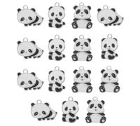 Anneome 15Pcs Panda Alloy Animal Charms for Jewelry Making DIY Accessories for Women Bracelets Keychains Safe Multi-color Pendants for Crafts