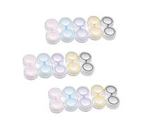 Anneome 15pcs Portable Dual Box Transparent Organizer Case for Travel and Daily Use Includes Pink Blue Purple Yellow Black Compact Eye Holder