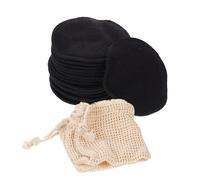 Anneome 16pcs Reusable Bamboo Facial Pads for Makeup Removal and Cleansing Washable Black Cotton Soft Face Pads with Mesh Bag Breathable and Absorbent for Dry Skin and Gentle Skincare