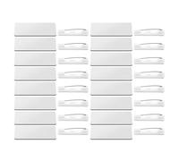 Anneome 16pcs White Name Badges with Pin Backing for Workplace and Schools, Sublimation Density Board Material for Writing Characters and Identity Display, Blank Badges for Custom Name