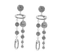 Anneome 1Pair Vintage Long Tassel Drop Earrings Sparkly Rhinestone Chandelier Jewelry for Weddings Proms and Parties Unique Statement Earrings for Women Elegant Fringe Design