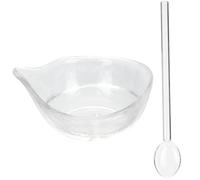 Anneome 1Set Essential Oil Mixing Bowl Transparent Thick Glass Facial Mask Mixing Tool with Spoon for Home Skincare and Salon Use Portable Practical and Durable Design