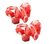 Anneome 2 Pair Heart Shaped Toilet Tank Button Pusher Flush Replacement Accessory with Lid Lifter Handle for Bathroom Toilet Flush Button Press, Red, Suitable for Long Nails