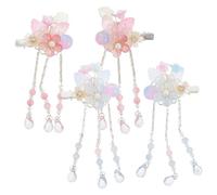 Anneome 2 Pairs Hanfu Hair Clips for Elegant Flower Tassel Hair Styling Accessories Lightweight Comfortable Fit Costume Accessories for Traditional Chinese Hanfu and Festival Celebrations