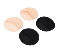 Anneome 2 Pairs Invisible Half Palm Toe Socks for Women Breathable No Show Forefoot Socks Comfortable Separated Finger Design and Dirt-Resistant for High Heels and Casual Wear Black Nude