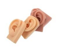 Anneome 2 Pairs Soft Silicone Ear Training Model Left and Right Flexible Fake Ears for Piercing Practice Jewelry Display and Anatomy Teaching Realistic Body Parts