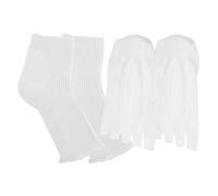 Anneome 2 Pairs White No Show Pedicure Socks for Feet, Anti-tanning UV Protection with Quick Slip-on Design, Cloth Material, for Salon Sessions and Home Pedicure